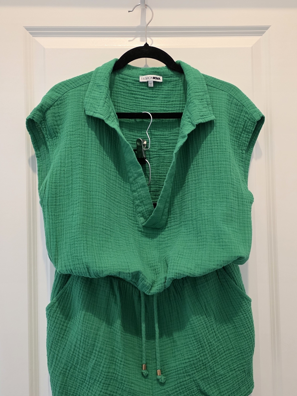 Kelly Green Women's Open Back Romper